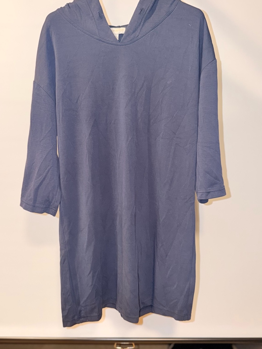 Cynthia Rowley Navy Hooded Longline Sweatshirt Dress